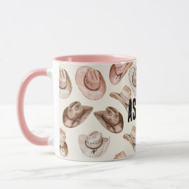 Westerna Cowgirl Rosa Brown Hats Mugg