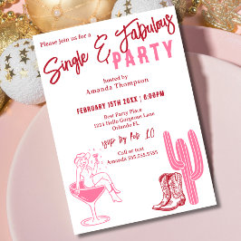 Westerna engångs- och Fabulous Galentine-dagen Par Inbjudningar