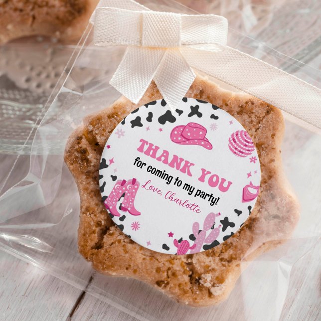 Westerna etiketter för Disco Cowgirl Birthday Stic (Skapare uppladdad)