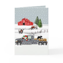 Westerna Farm Ranch Santa Cattle och Hund jul