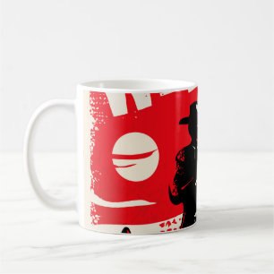 Westerna filmer maraton retro poster designlayout kaffemugg