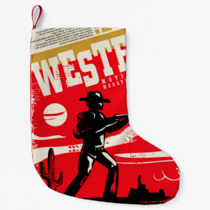 Westerna filmer maraton retro poster designlayout liten julstrumpa