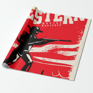 Westerna filmer maraton retro poster designlayout presentpapper