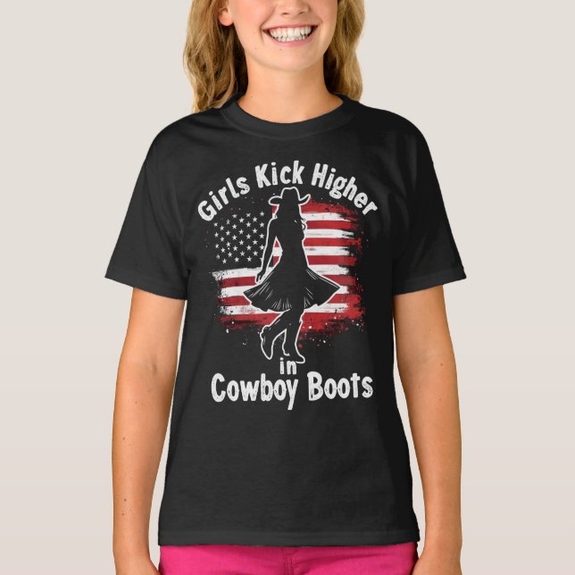 Westerna flickor i land har en högre boot t shirt (Framsida)