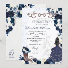 Westerna flottan Blue Princess Charra Quinceañera Inbjudningar