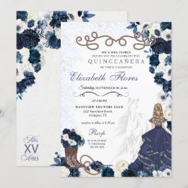 Westerna flottan Blue Princess Charra Quinceañera Inbjudningar