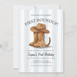 Westerna födelsedag   Cowboy   Första Roundup Inbjudningar