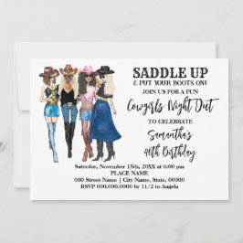 Westerna födelsedag för flickor inbjudningar