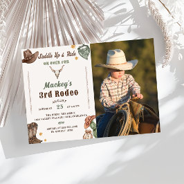 Westerna födelsedag Rustic 3:e födelsedag Party fo Inbjudningar
