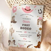 Westerna födelsedag Rustic First Rodeo Birthday