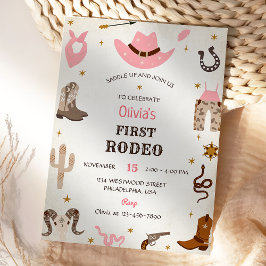 Westerna födelsedag Rustic First Rodeo Birthday Inbjudningar