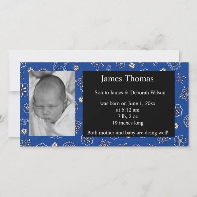 Westerna födelsemeddelandet Baby Meddelande (Framsida)