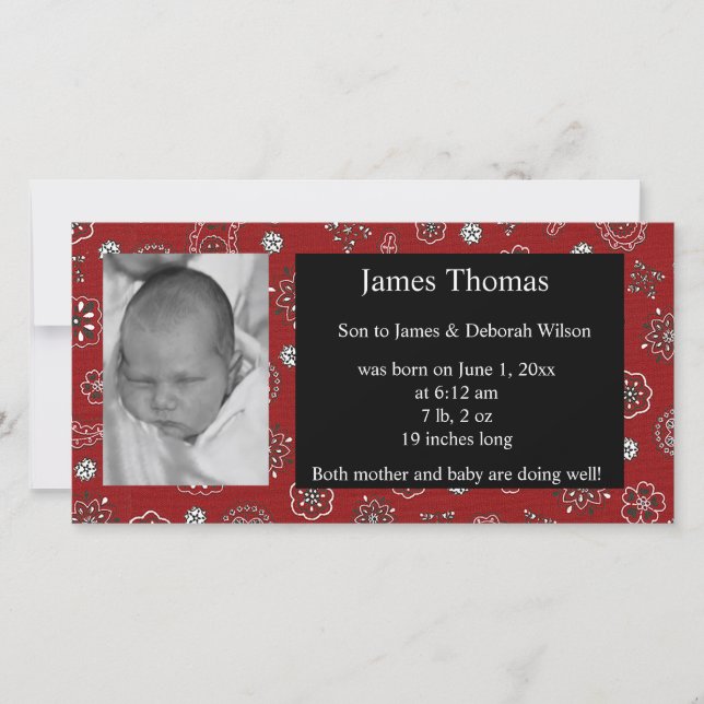 Westerna födelsemeddelandet Baby Meddelande (Framsida)