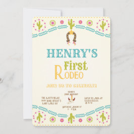 Westerna första födelsedag Rodeo Baby Inbjudningar