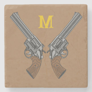 Westerna genomträngda vapen med Monogram Stone Und Stenunderlägg