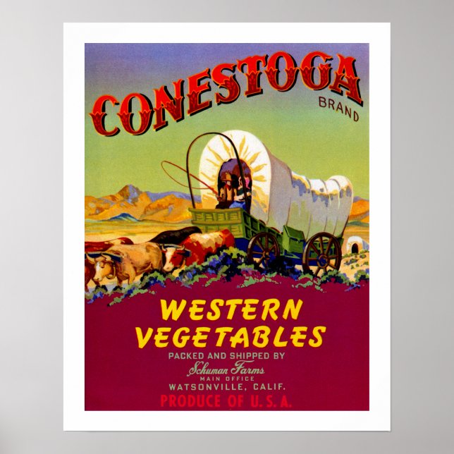 Westerna grönsaker av typen Conestoga Poster (Framsidan)