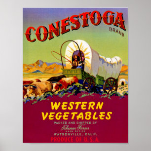 Westerna grönsaker av typen Conestoga Poster