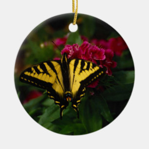 Westerna gula Swallowtail Julgransprydnad Keramik