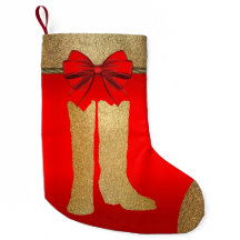 Westerna Guld Cowboycowgirl Boots on Red