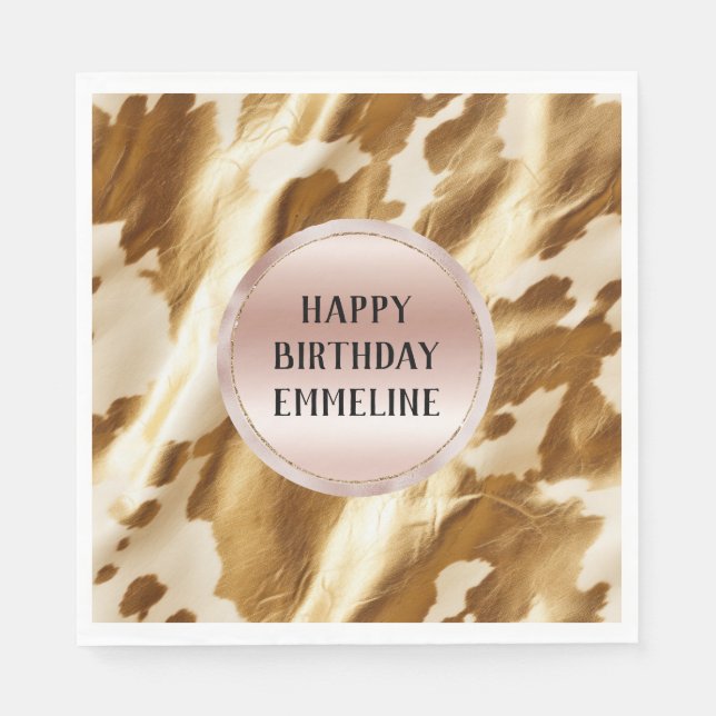 Westerna Guld Cream Cowhide Pappersservett (Framsidan)