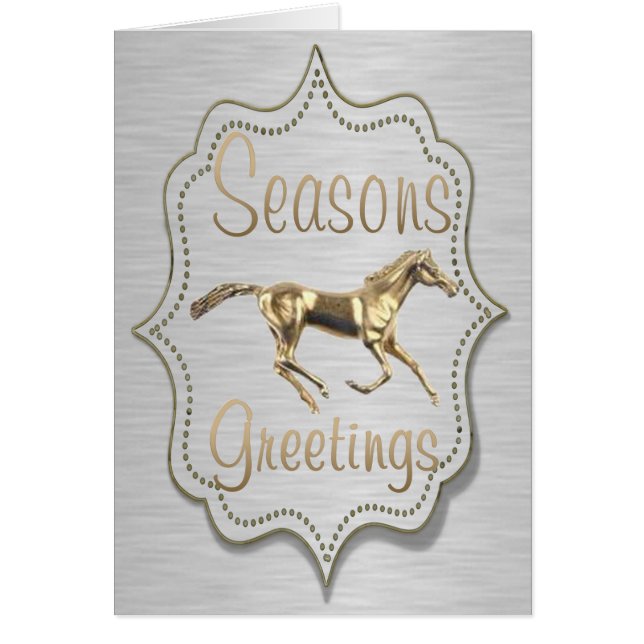 Westerna Guld-häst vid Silver Hälsningskort (Framsidan)