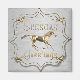 Westerna Guld-häst vid Silver Helgdag Magnet