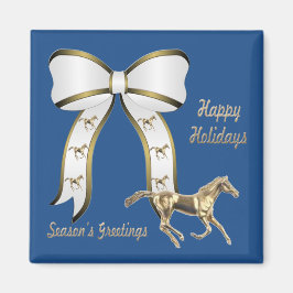 Westerna Guld Horse and Bow Season' Hälsning Magnet