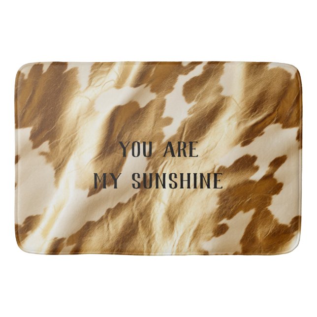 Westerna Guld White Cream Cowhide Badrumsmatta (Framsidan)