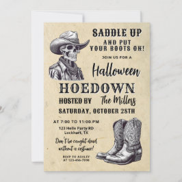 Westerna Halloween fest, Spooky Cowboy, Hoedown Inbjudningar