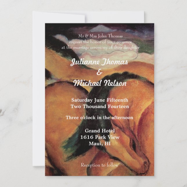 Westerna hästar Bröllop Inbjudningar (Framsida)