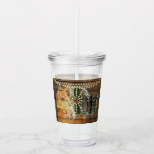 Westerna hästar Horseshoe Wagon Wheel CowboyBoots Take Away Mugg