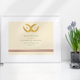 Westerna hästseshoes Bröllop Spara Datumet