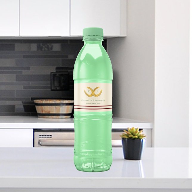 Westerna hästseshoes Bröllop Vattenflaskor Etikett (Skapare uppladdad)