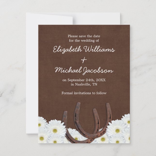 Westerna hästseshoes Spara datum meddelande (Framsida)