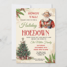 Westerna Helgdag Hoedown Inbjudan, Cowboy Santa, J Inbjudningar