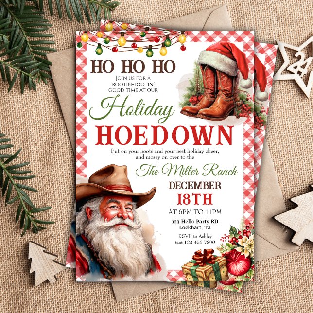 Westerna Helgdag Hoedown Julafton Inbjudningar (Skapare uppladdad)