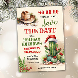 Westerna Helgdag Hoedown, Santa Hat Cowboy Party Spara Datumet