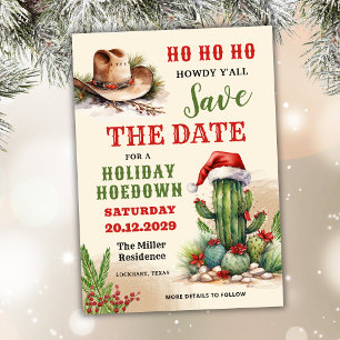 Westerna Helgdag Hoedown, Santa Hat Cowboy Party Spara Datumet