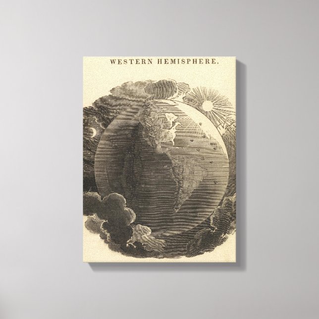 Westerna Hemisphere Karta av Goodrich Canvastryck (Framsida)