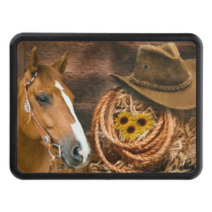 Westerna Horse Cowboy Hat Lasso Sunblommor Dragkroksskydd