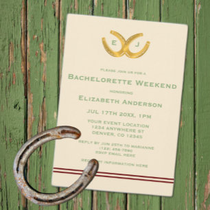 Westerna Horseshoes Bachelorette Party Inbjudningar