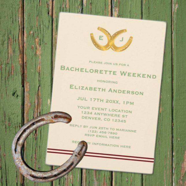 Westerna Horseshoes Bachelorette Party Inbjudningar (Skapare uppladdad)