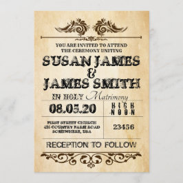 Westerna inbjudningar till temabröllop