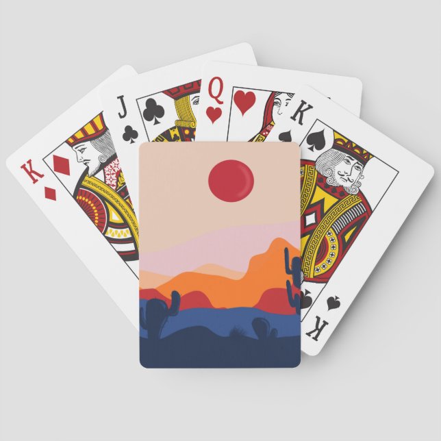 Westerna jaktkort för solnedgång casinokort (Baksidan)