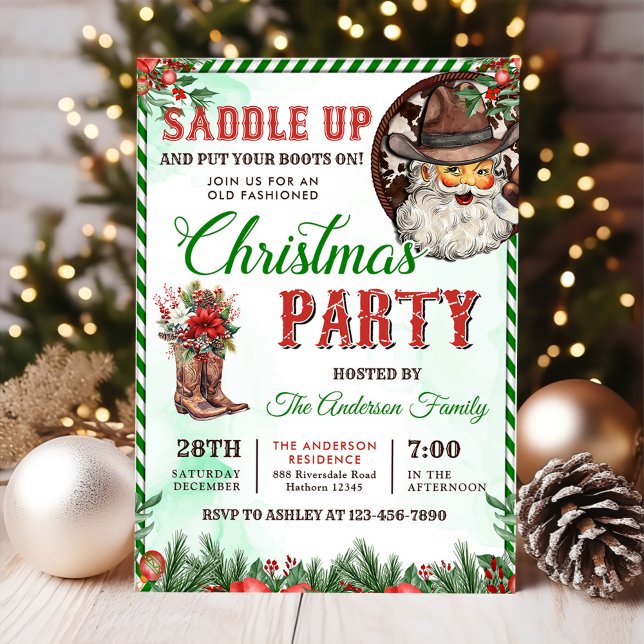Westerna jul Land Boots Party Inbjudningar (Skapare uppladdad)