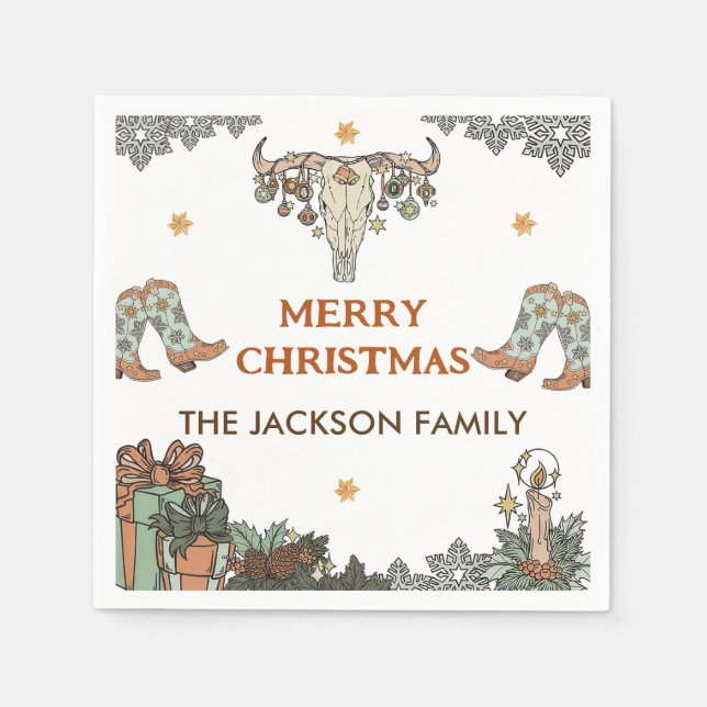 Westerna jul Party Pappersservett (Framsidan)