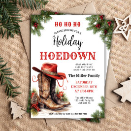 Westerna Julafton, Helgdag Hoedown Inbjudan, Cowbo Inbjudningar