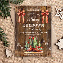 Westerna Julafton, Helgdag Hoedown Inbjudan, Cowbo Inbjudningar