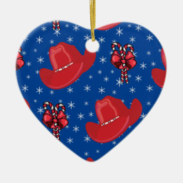 Westerna julafton och Polkagrisar Julgransprydnad Keramik