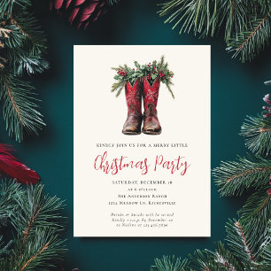 Westerna julafton Party Festive Boots Helgdag Inbjudningar